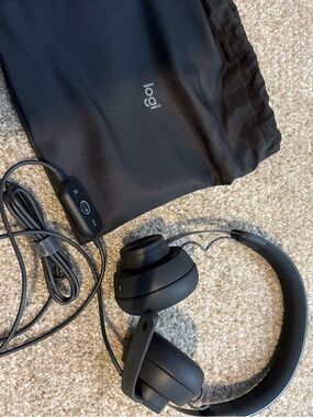 Logi Black Over-Ear Wired Headphones